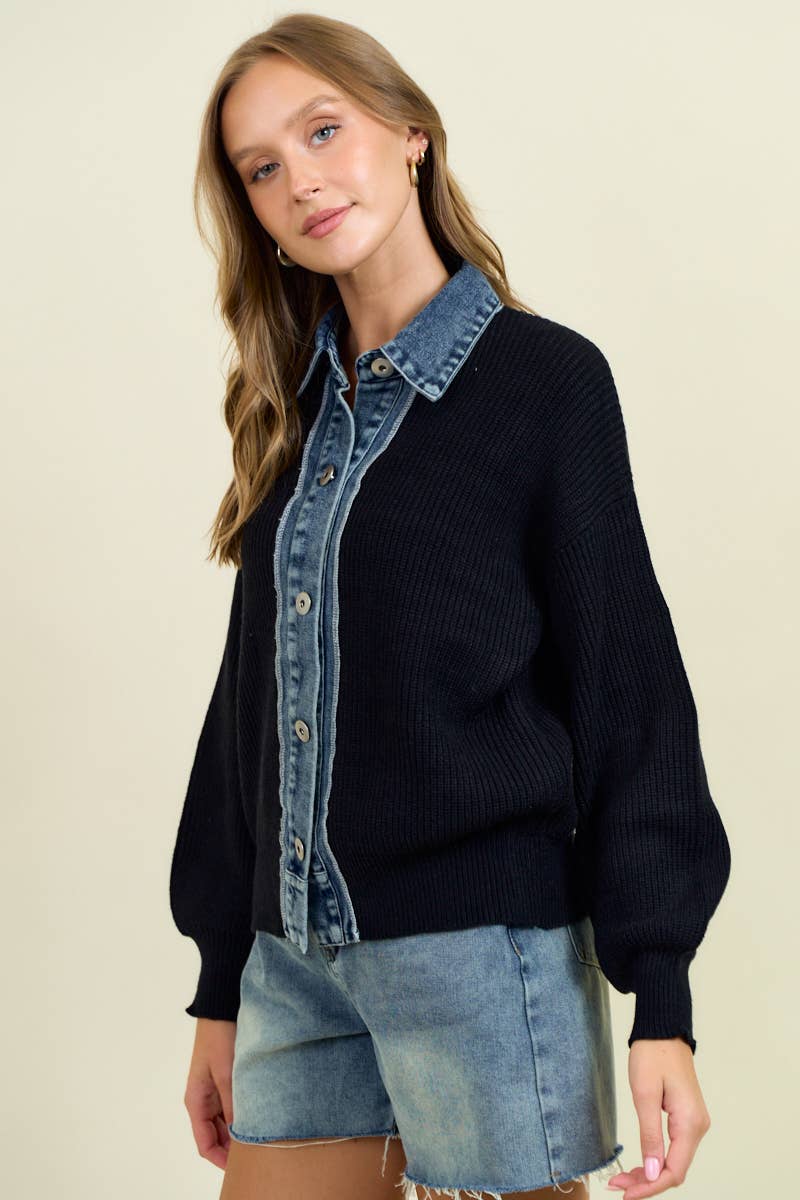 The Denver Denim Contrast Sweater