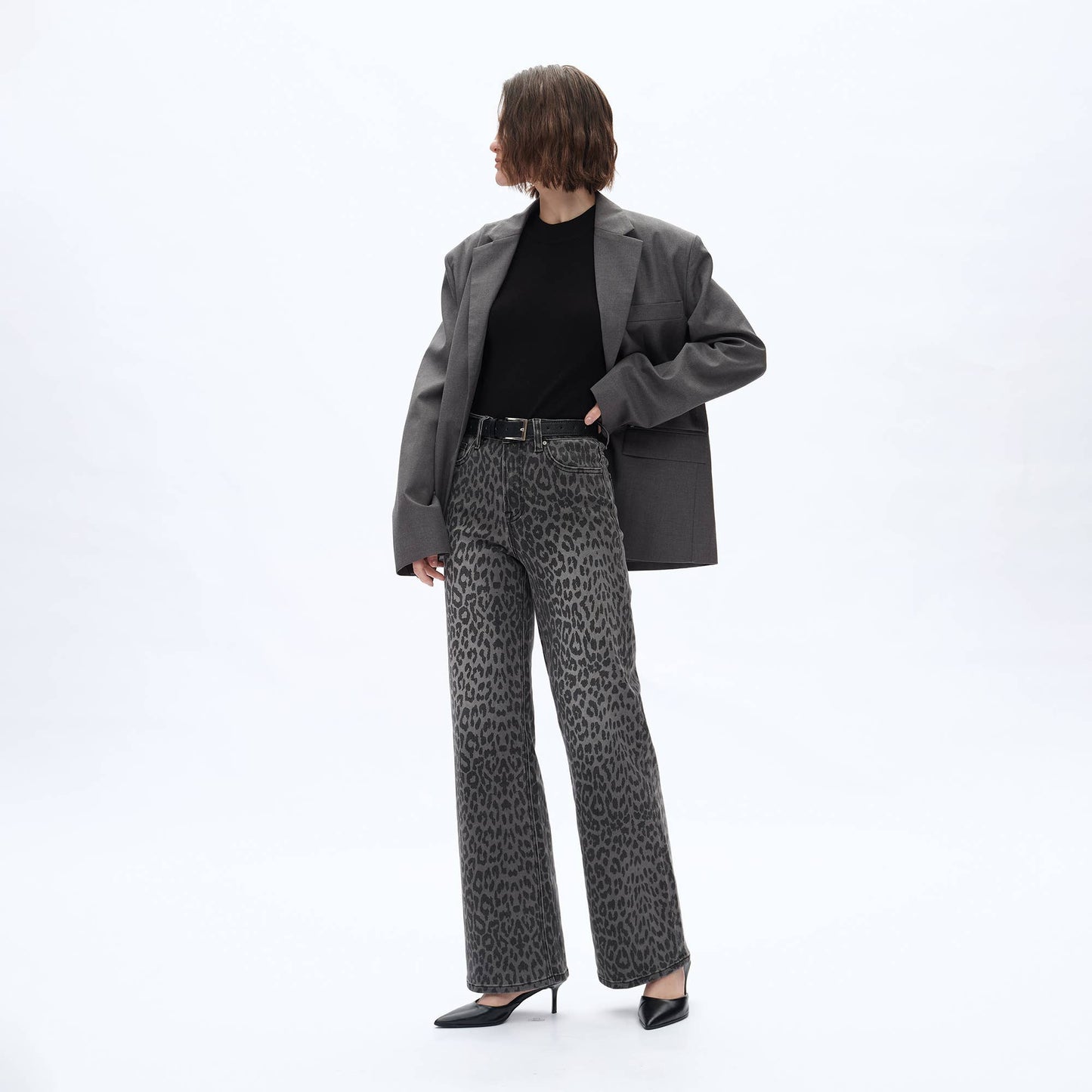 The Callie Cowgirl Black Leopard Jeans