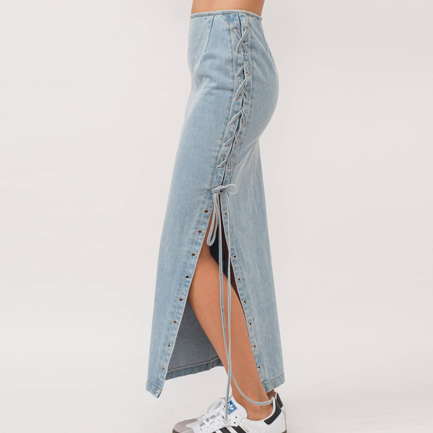 The Esme Lace Up Maxi Skirt