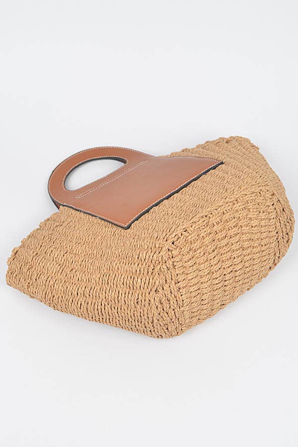 Straw Fan Clutch Bag