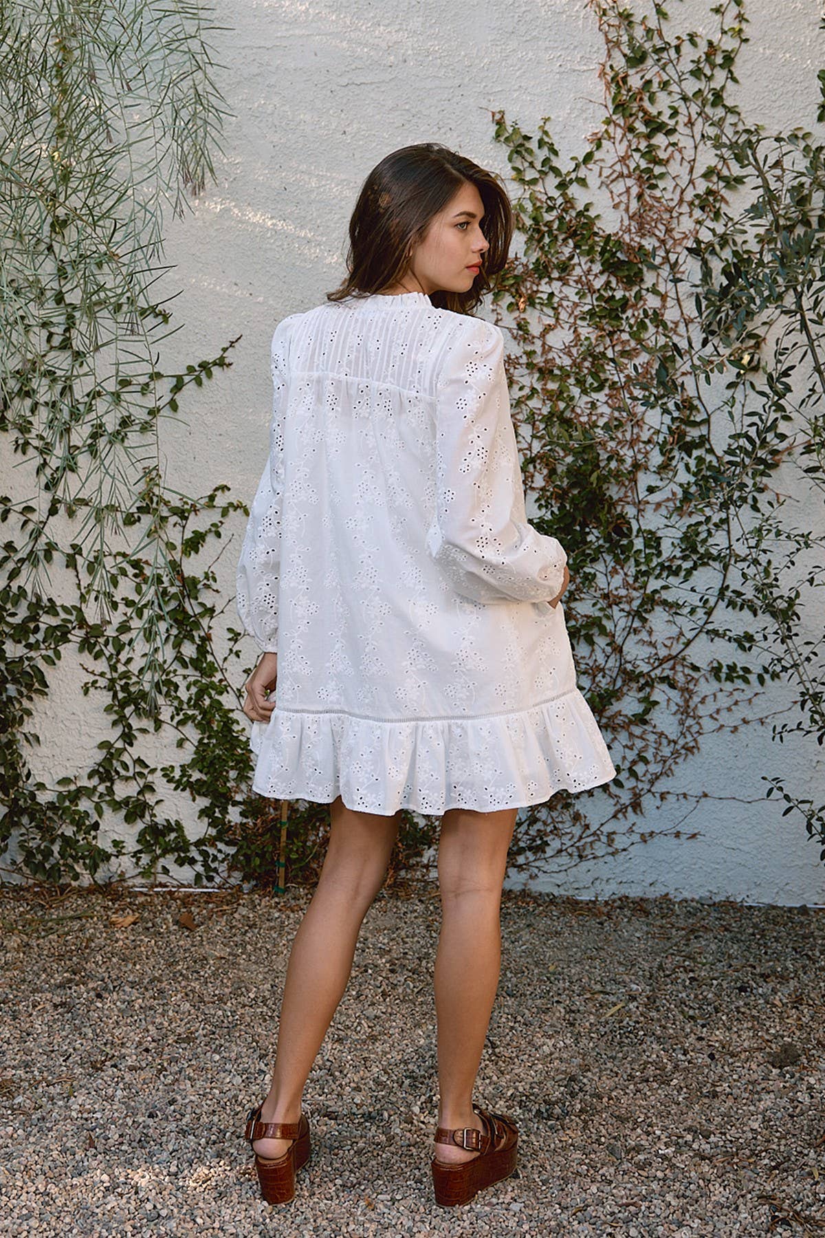 The Callie Ruffle Eyelet Dress