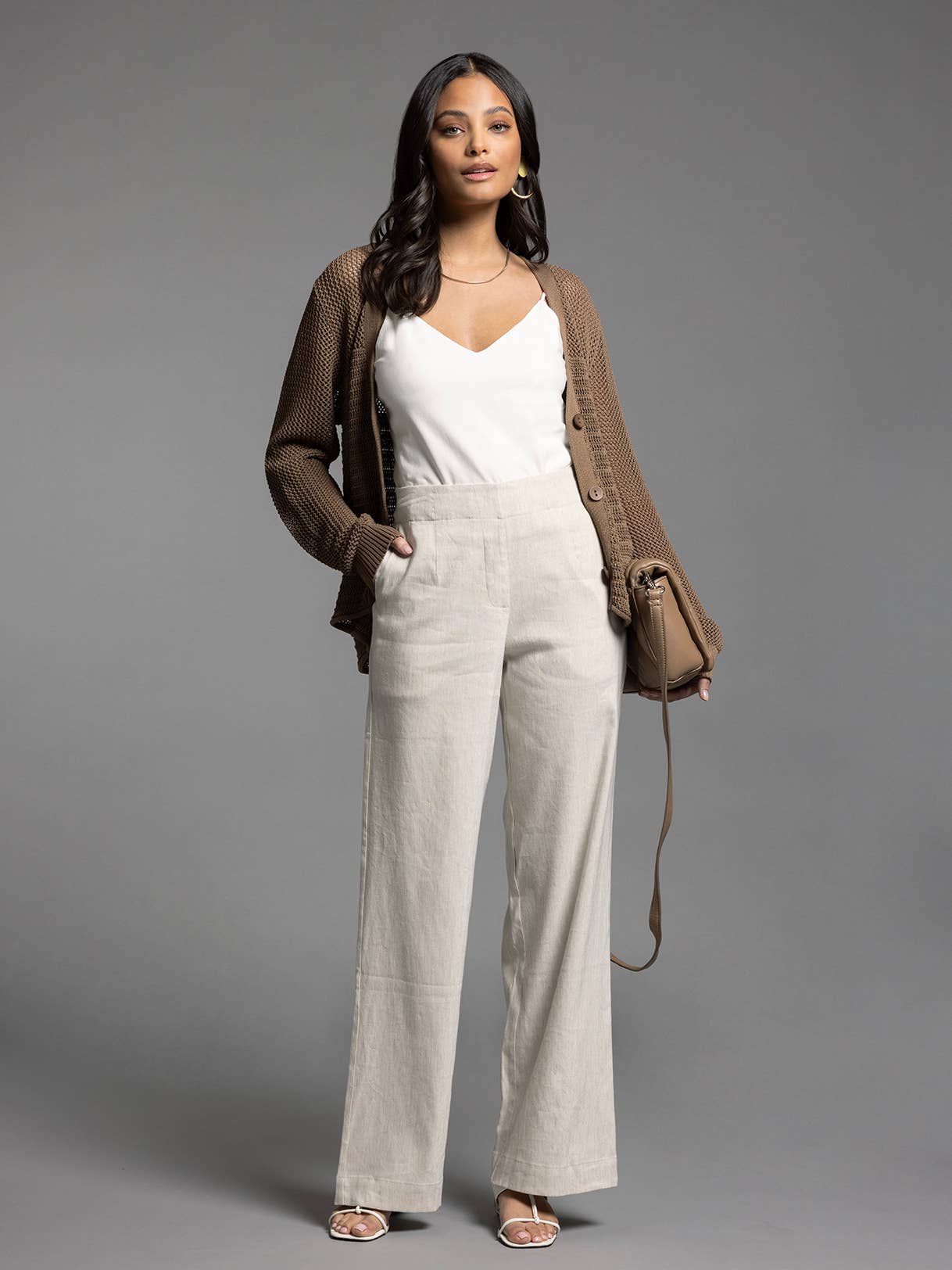 The Jane Straight Cut Linen Pants in Black or Oatmeal