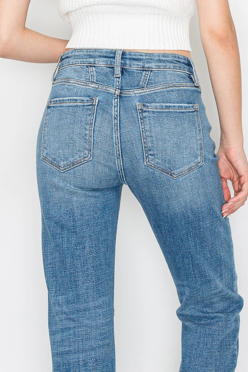 The Fae Western Detailed High Rise Straight Jeans