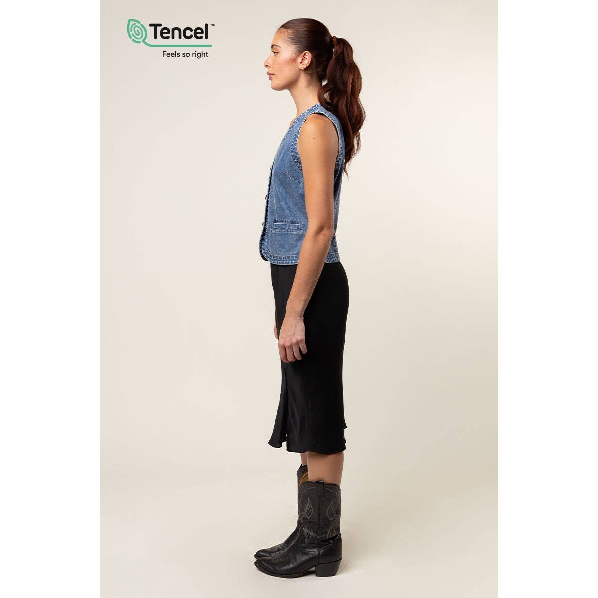 Frontier Blues Tencel Western Vest