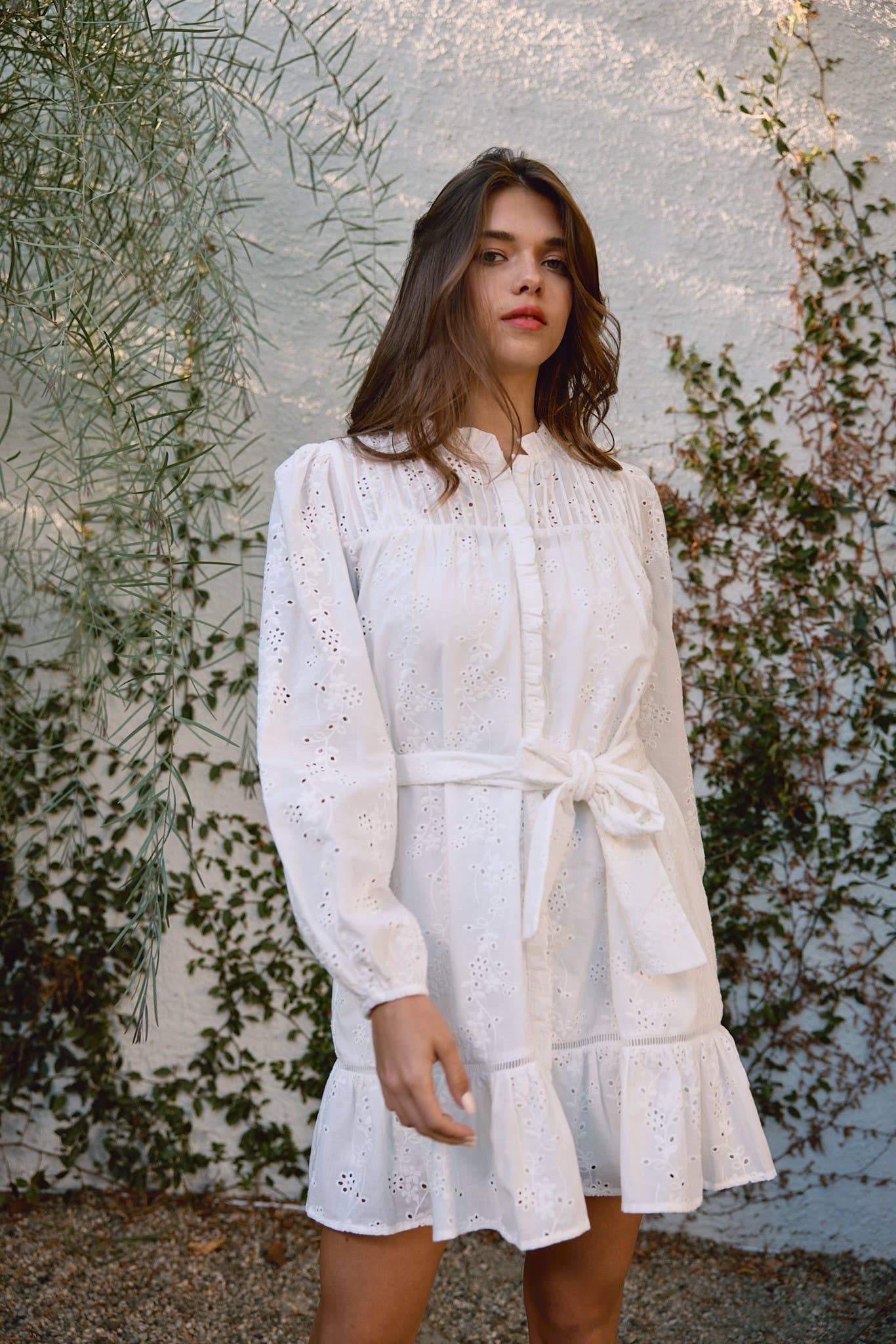 The Callie Ruffle Eyelet Dress
