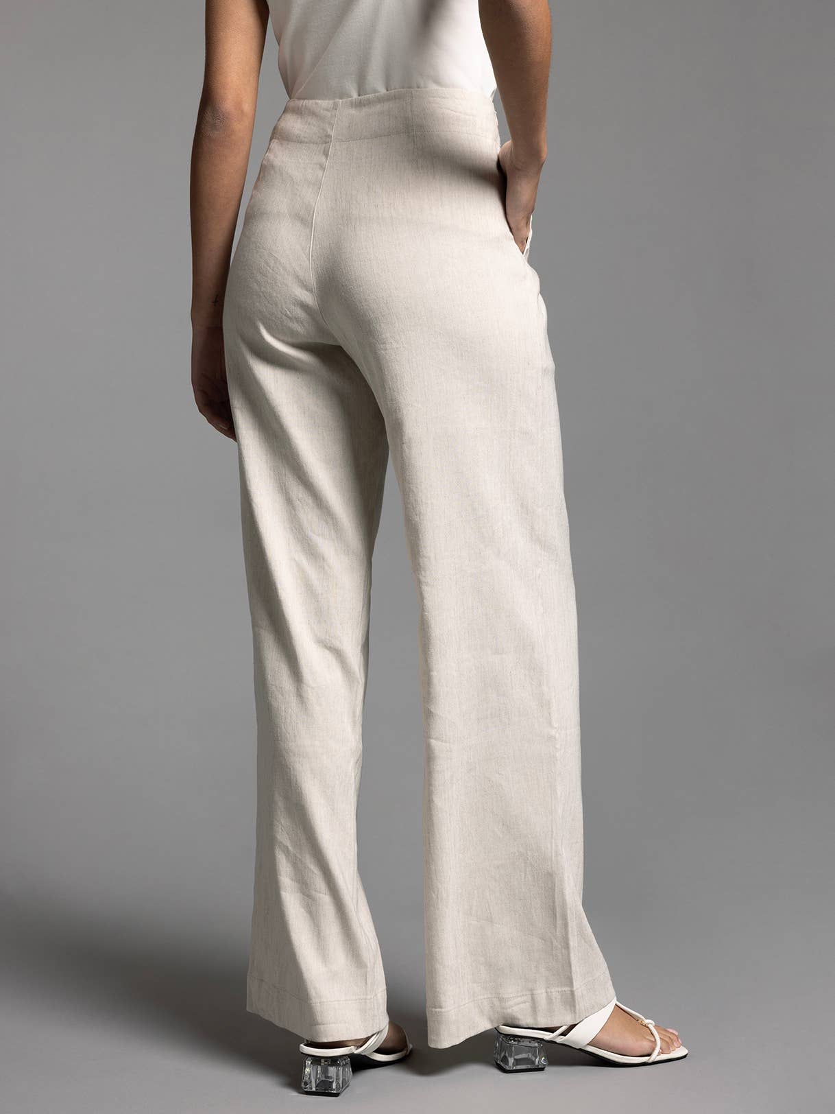 The Jane Straight Cut Linen Pants in Black or Oatmeal