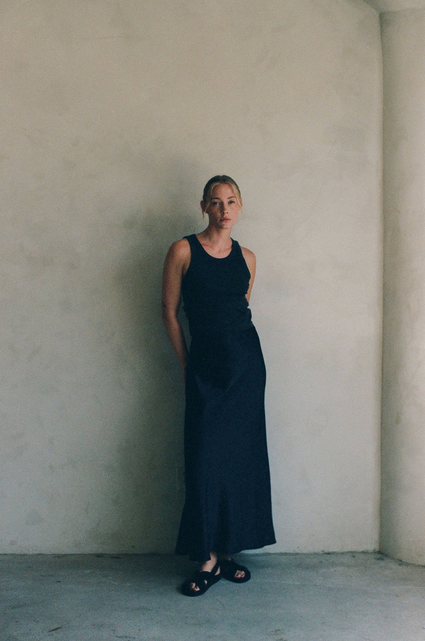 The Crystal Spandex Satin Maxi Skirt