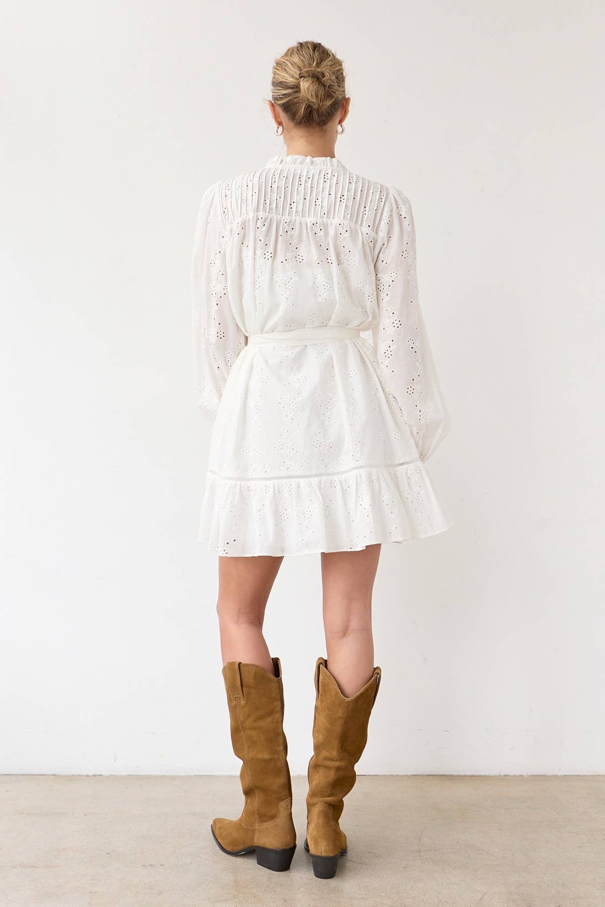 The Callie Ruffle Eyelet Dress