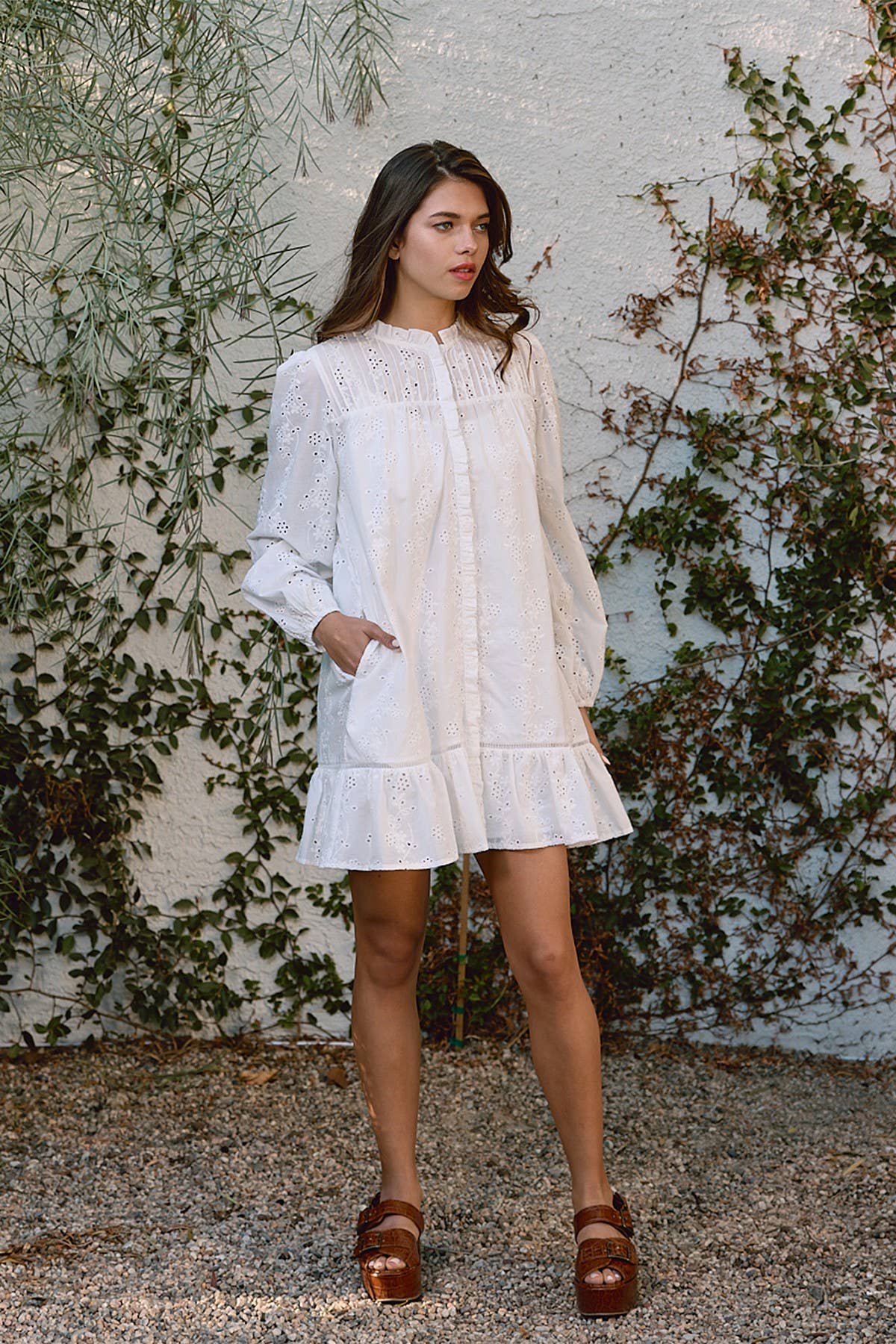 The Callie Ruffle Eyelet Dress