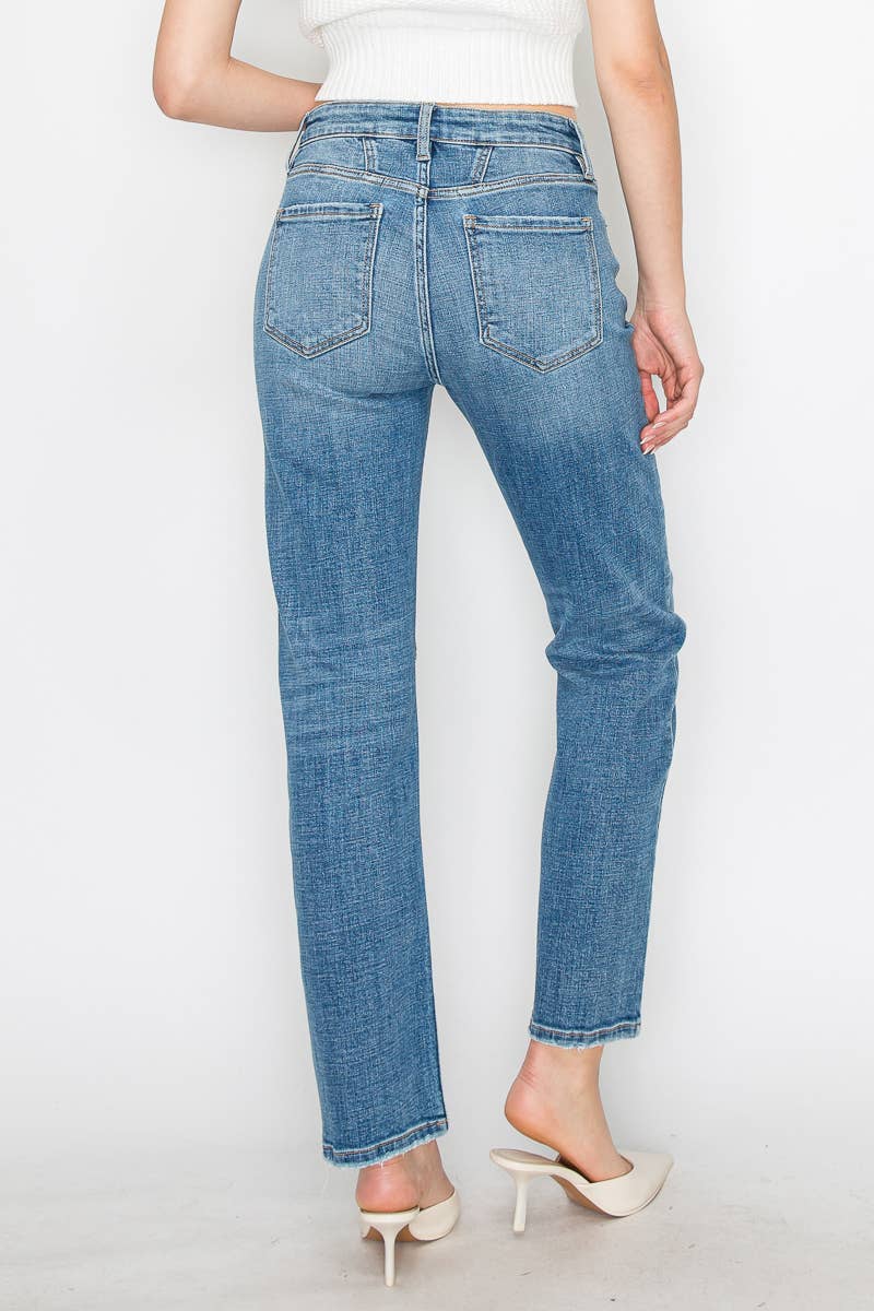The Fae Western Detailed High Rise Straight Jeans