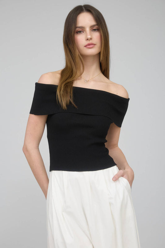 The Nicole Off the Shoulder Knit top