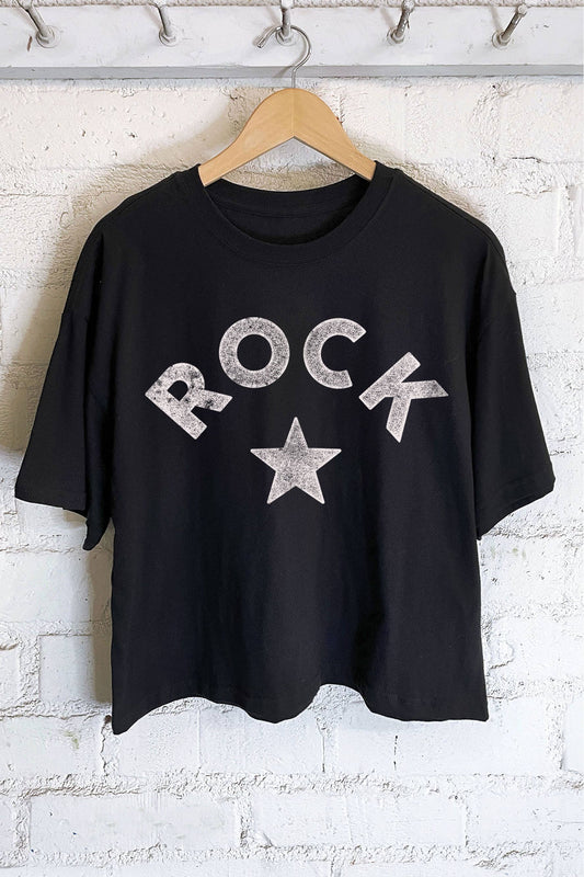 ROCK STAR GRAPHIC LONG CROP TOP