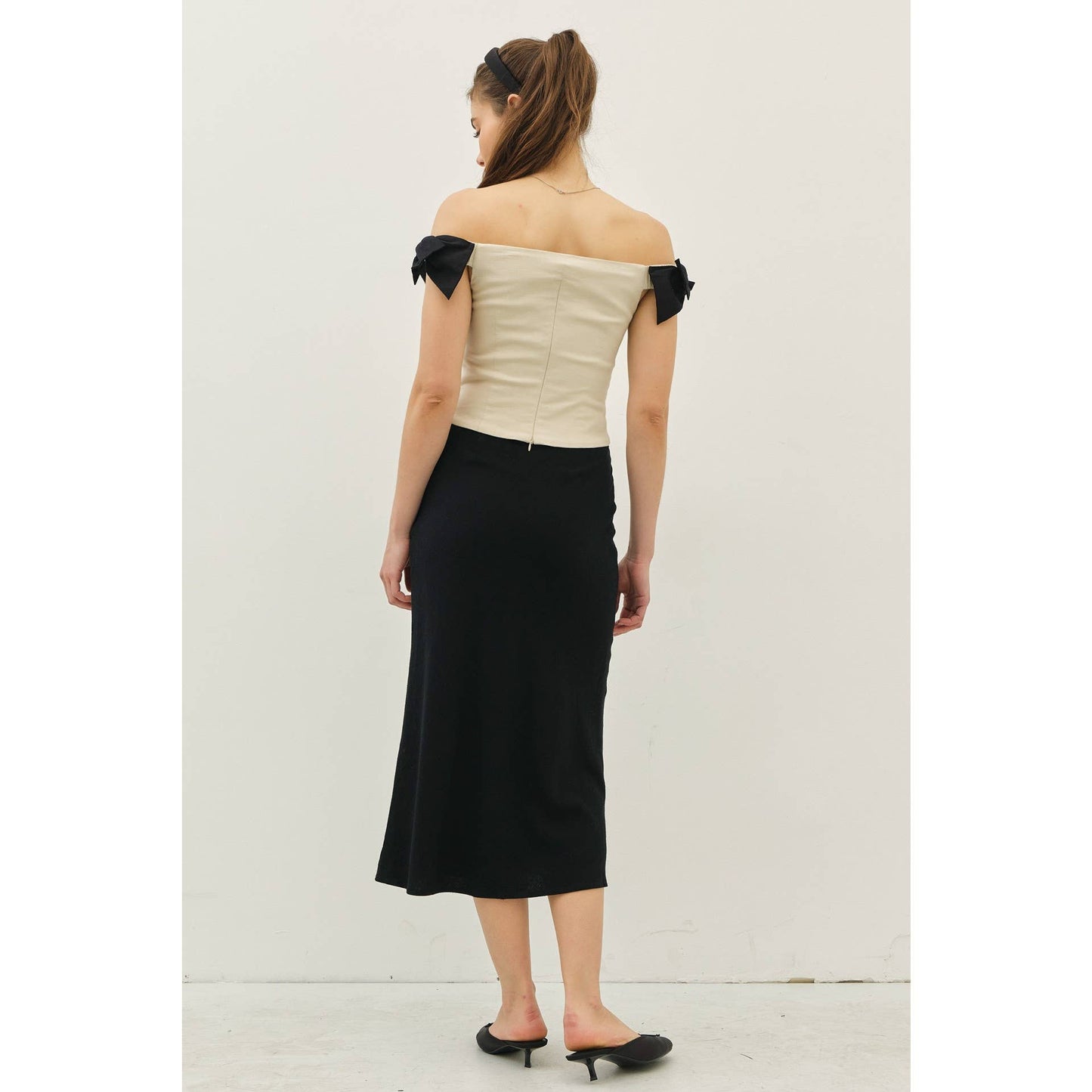 The Bethany Bow Detail Off The Shoulder Top