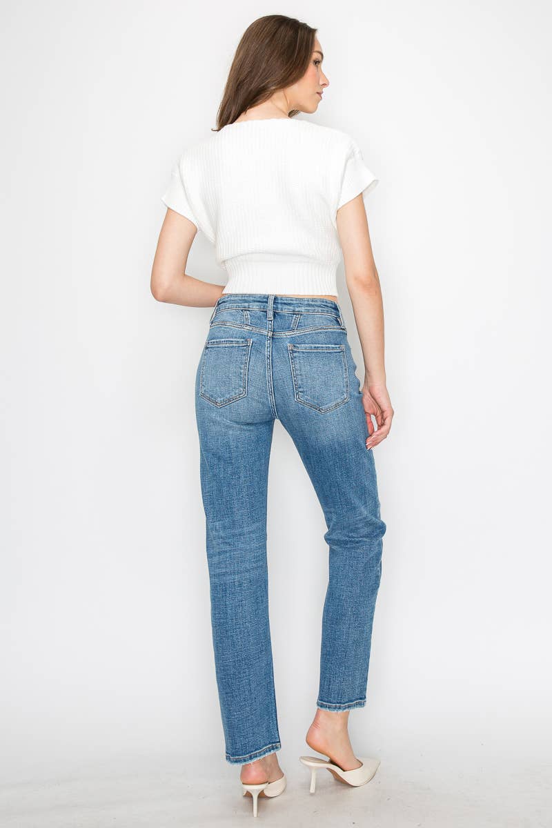 The Fae Western Detailed High Rise Straight Jeans