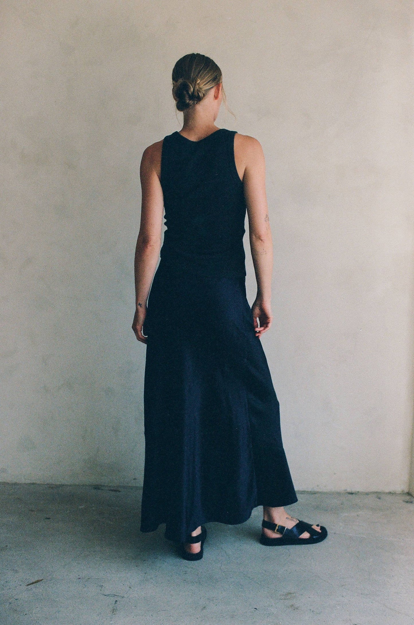 The Crystal Spandex Satin Maxi Skirt