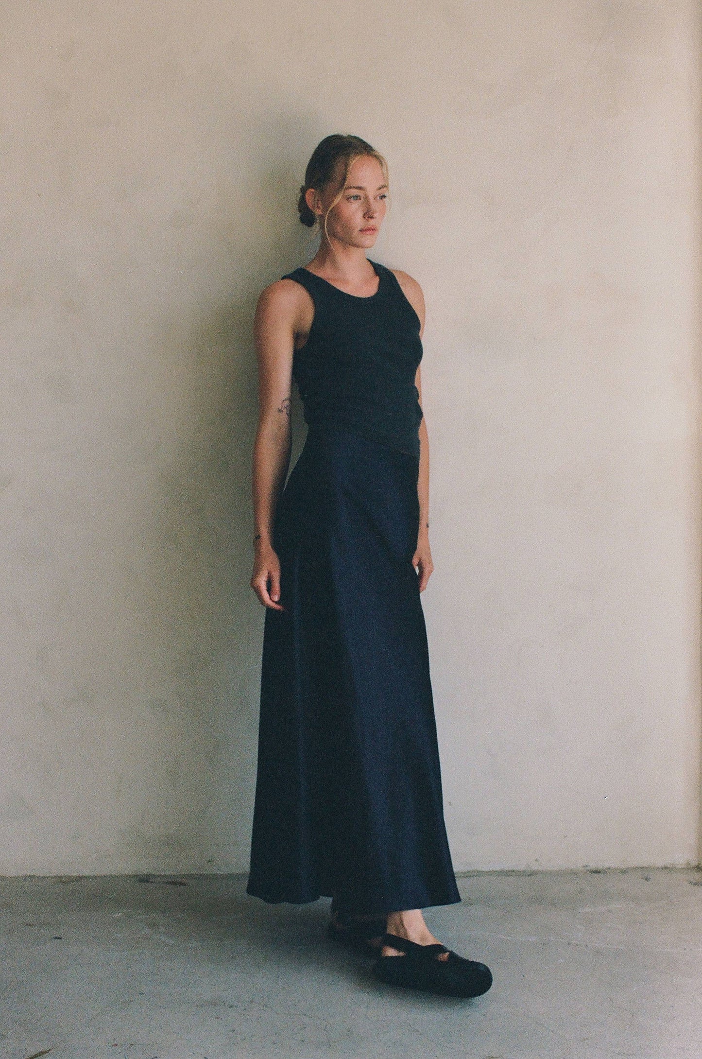 The Crystal Spandex Satin Maxi Skirt