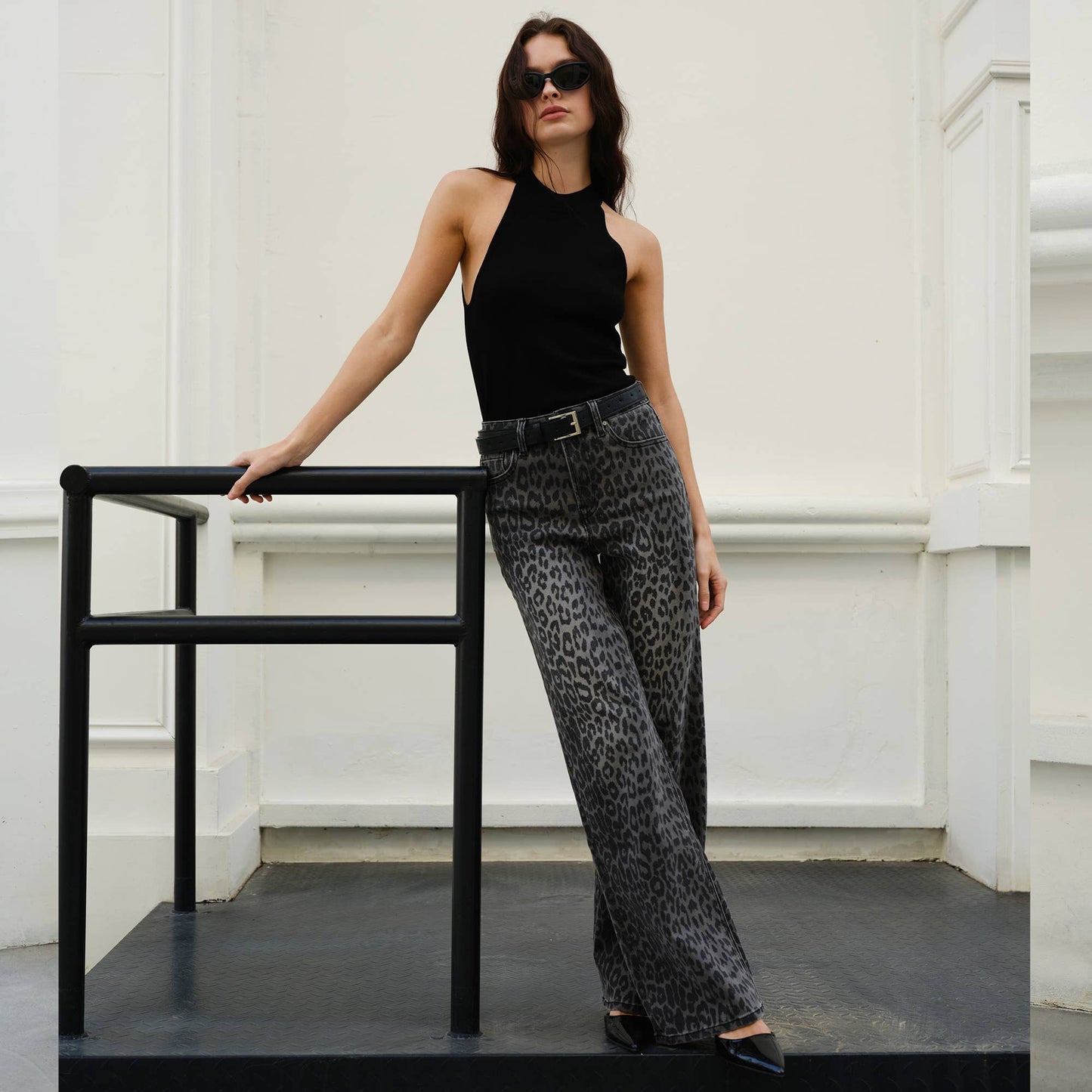 The Callie Cowgirl Black Leopard Jeans