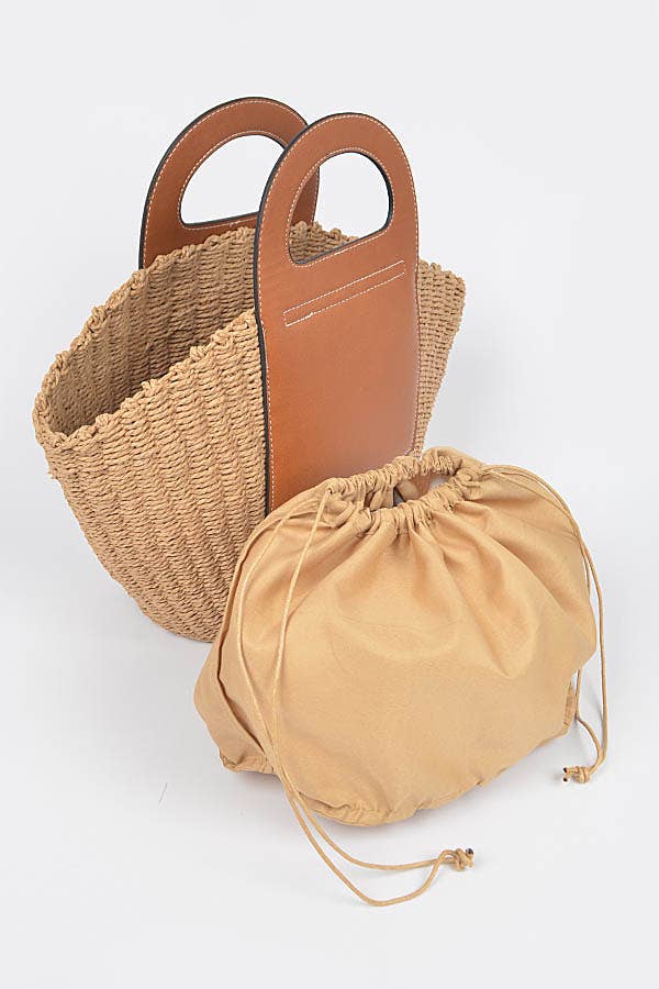 Straw Fan Clutch Bag