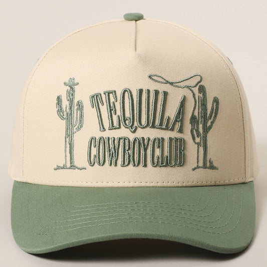 TEQUILA COWBOY CLUB 3D Letter Embroidery Two-Tone Trucker