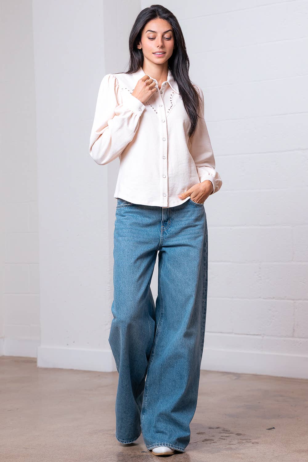 The Tatum Studded Western Blouse
