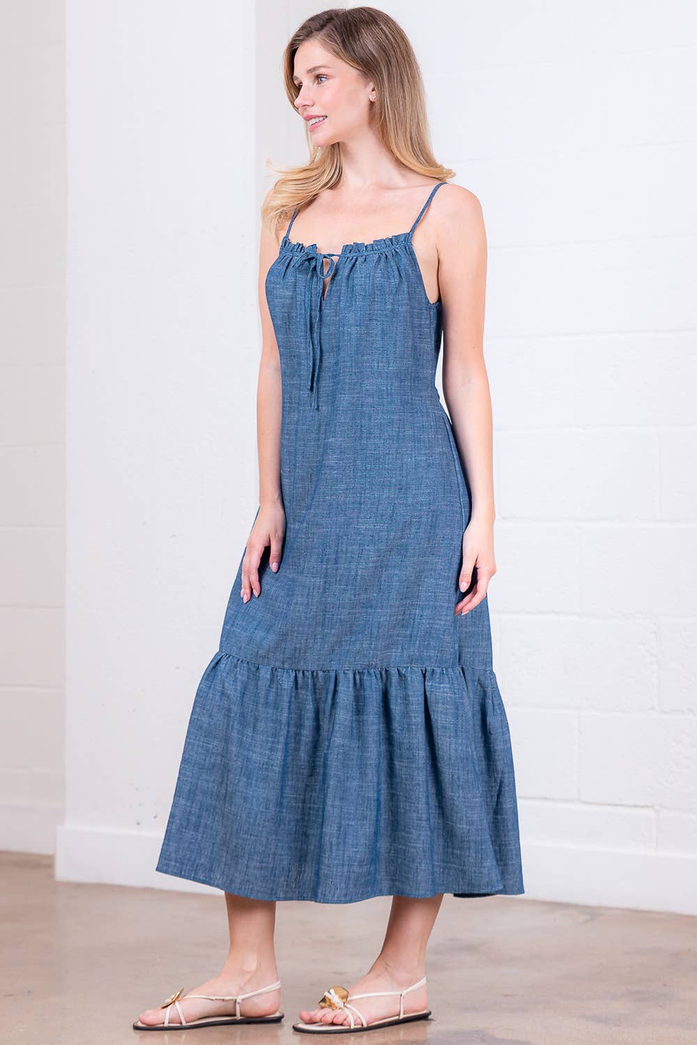 The Summer Skies Chambray Maxi Dress