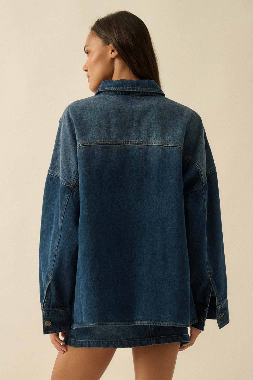 The Western Blues Ombre Oversized Denim Jacket