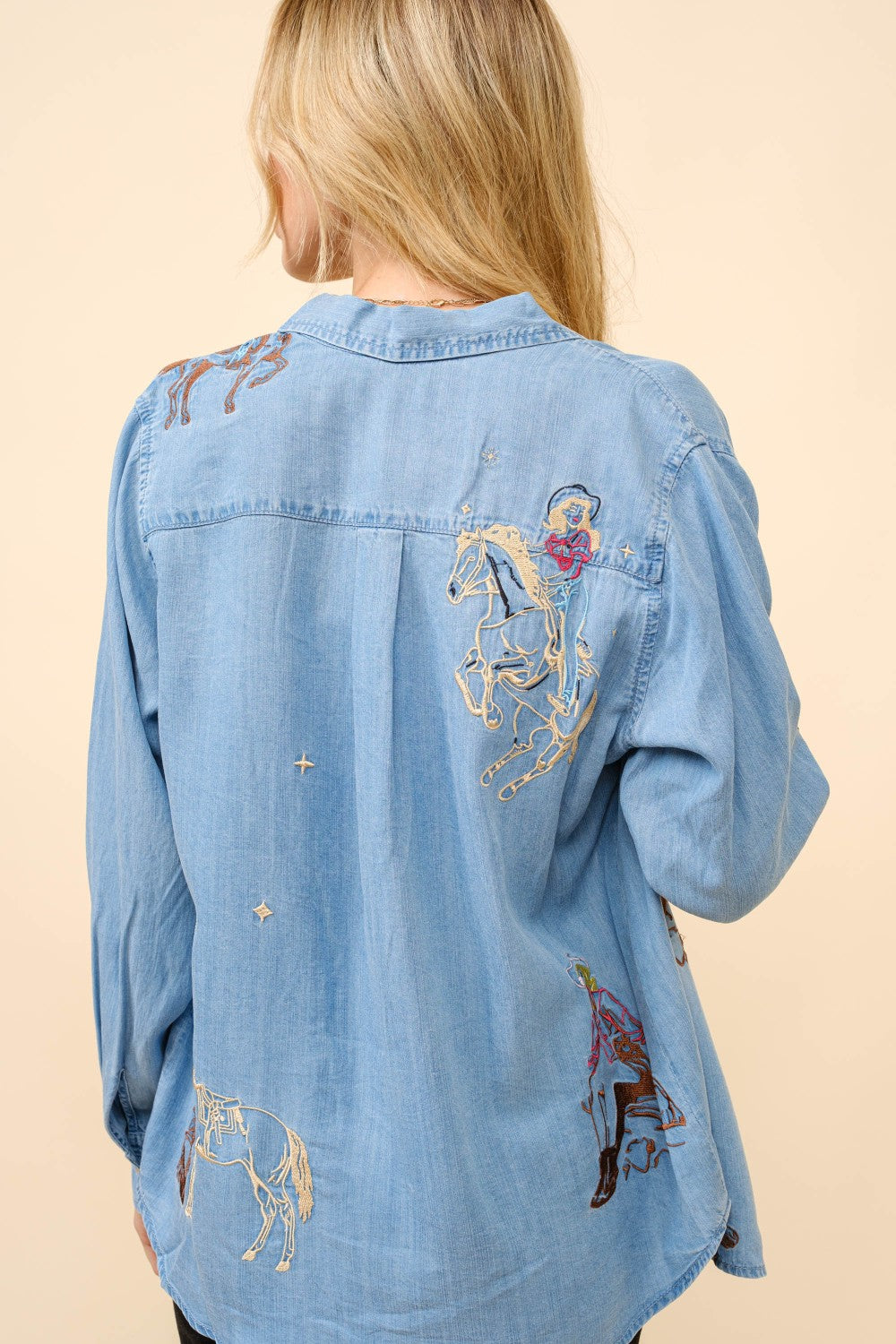 The Bluebird Tencel Embroidered Denim Shirt