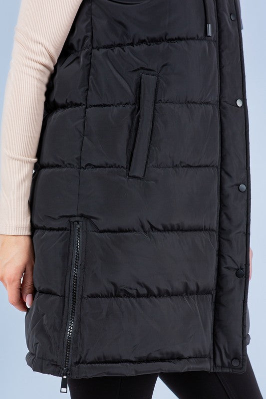 The Aspen Fur Lined Long Puffer Vest