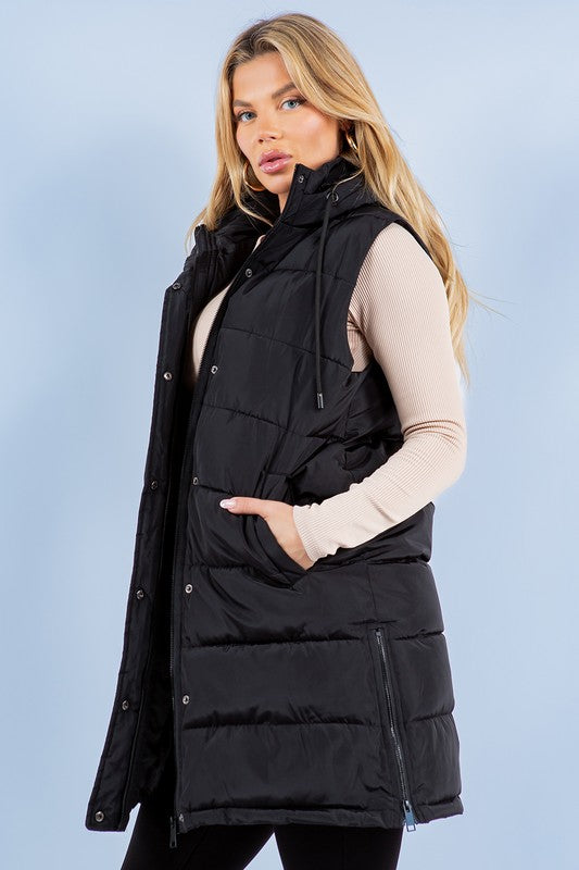 The Aspen Fur Lined Long Puffer Vest