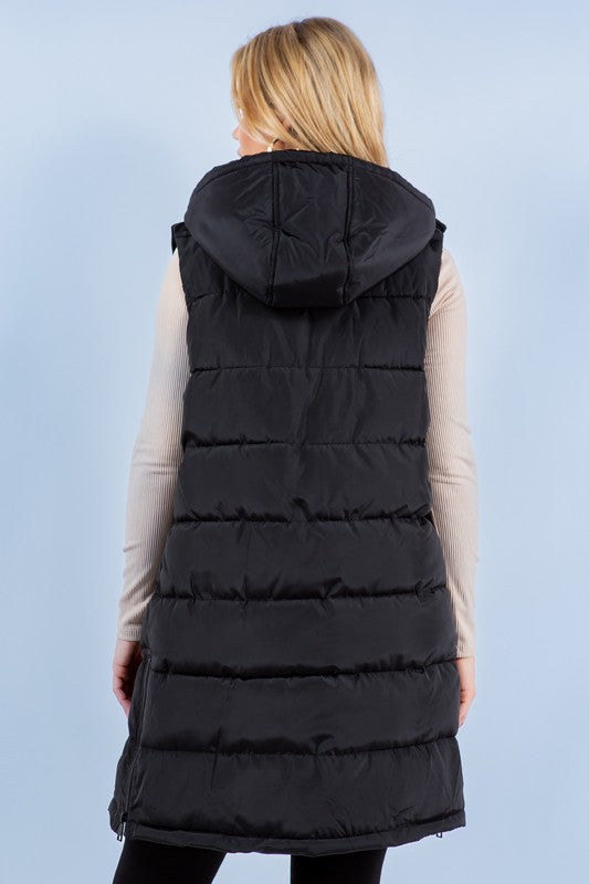 The Aspen Fur Lined Long Puffer Vest