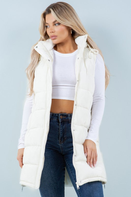 The Aspen Fur Lined Long Puffer Vest