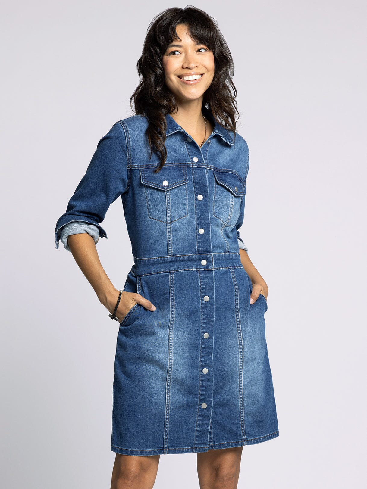 The Norma Snap Denim Dress