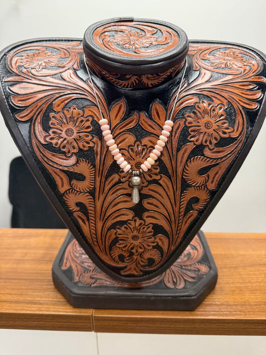 Pink Conch Sterling Necklace 18 inch