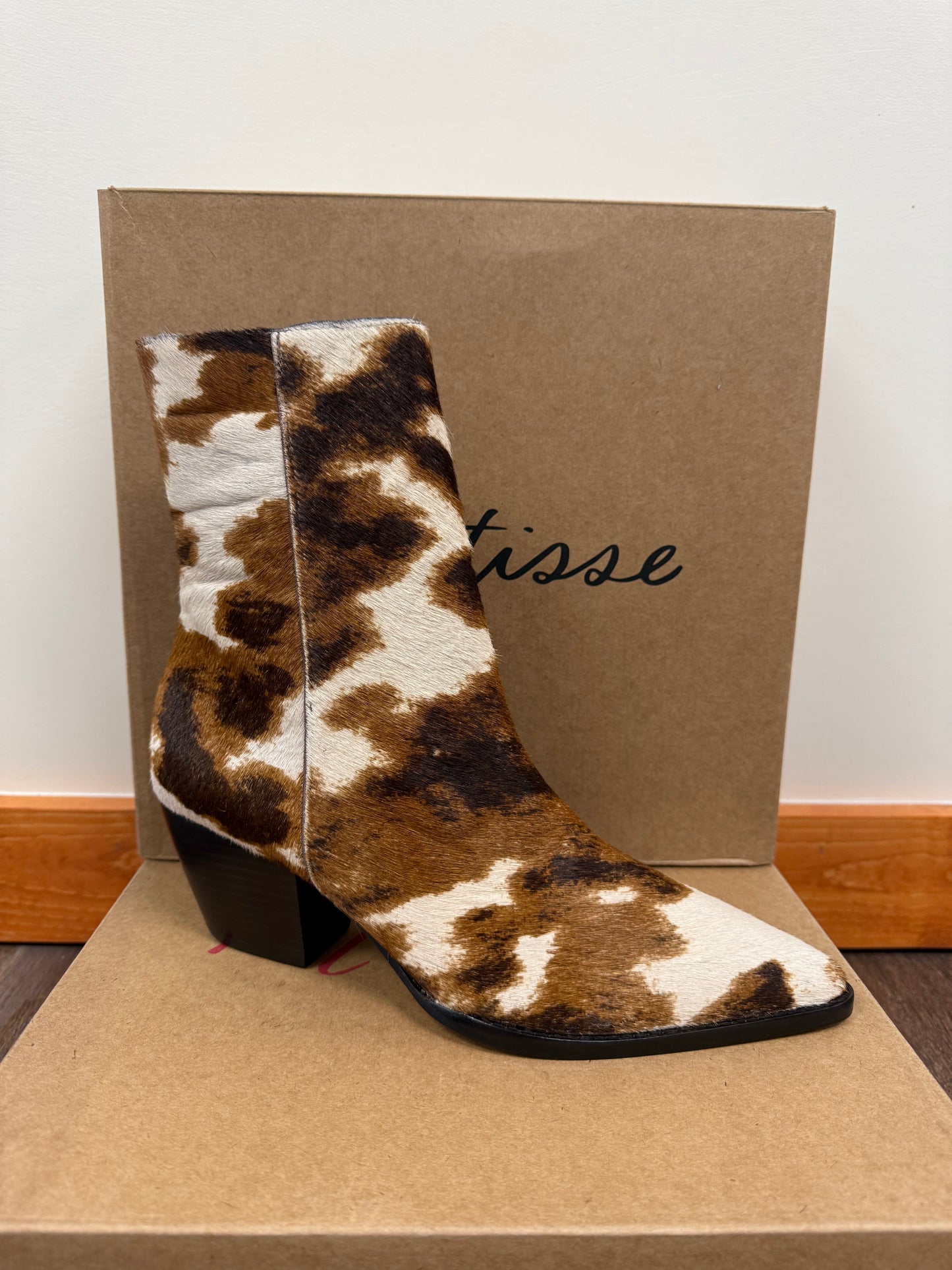 Cow Print Booties