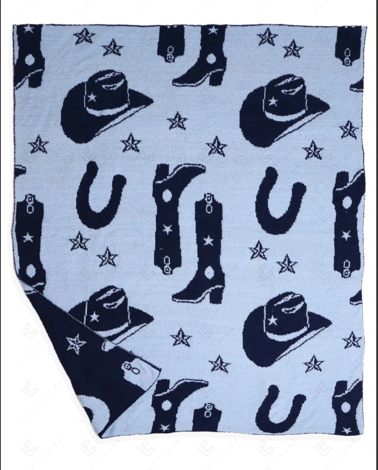Blue Western Blanket