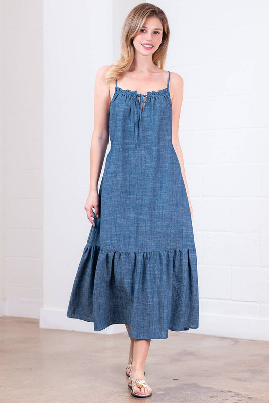 The Summer Skies Chambray Maxi Dress