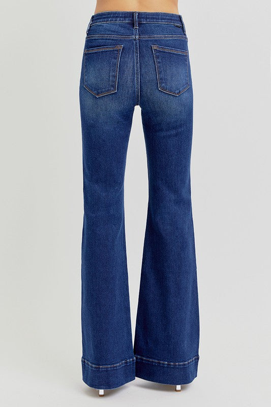 The Trisha Tummy Control High Rise Flare Elastic Band Jeans