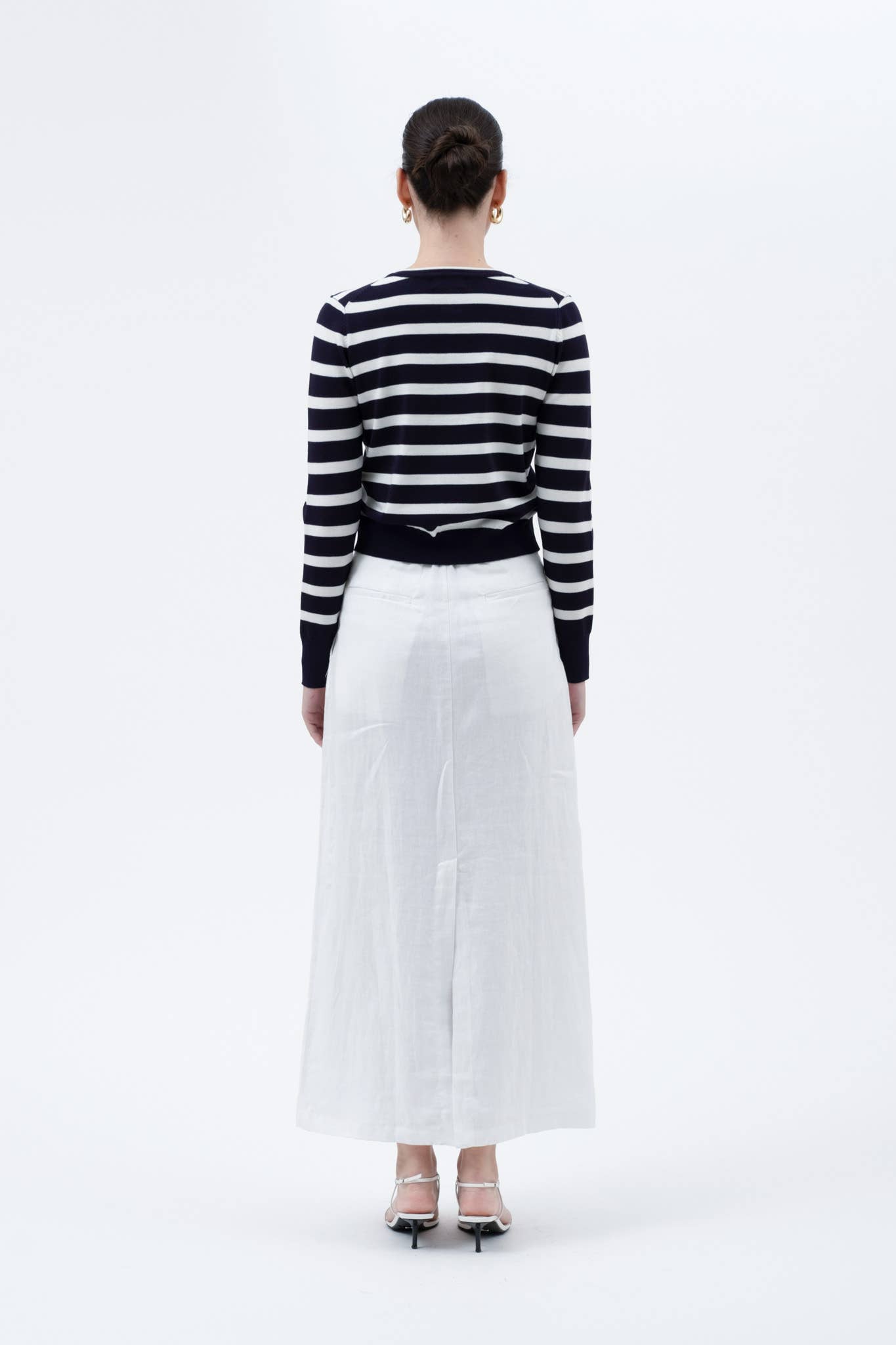 The Emily Navy Stripe Cardigan with Gold Buttons