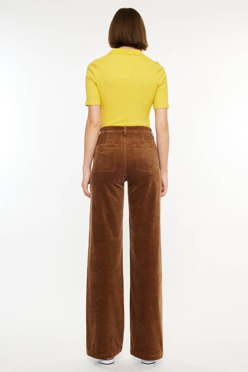 The Sedona Corduroy Wide Leg Pants — Brown