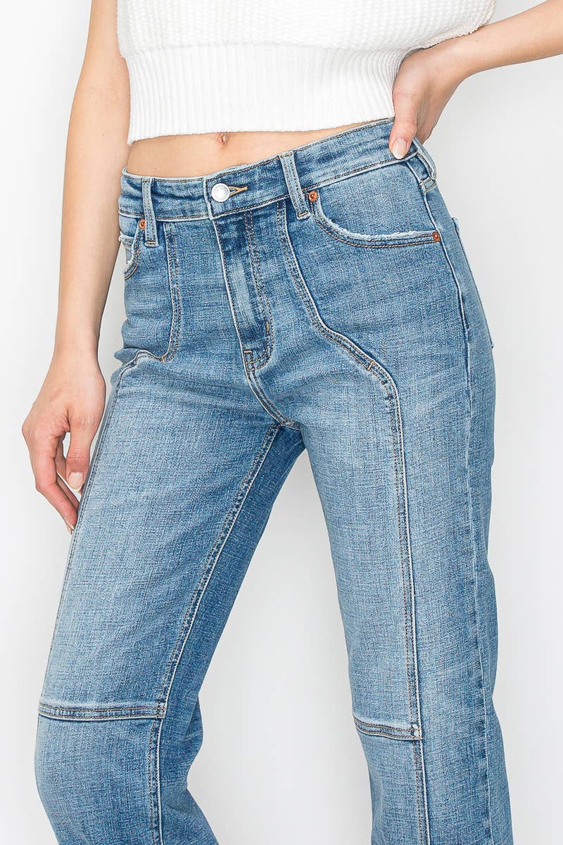 The Fae Western Detailed High Rise Straight Jeans