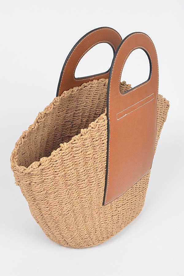 Straw Fan Clutch Bag