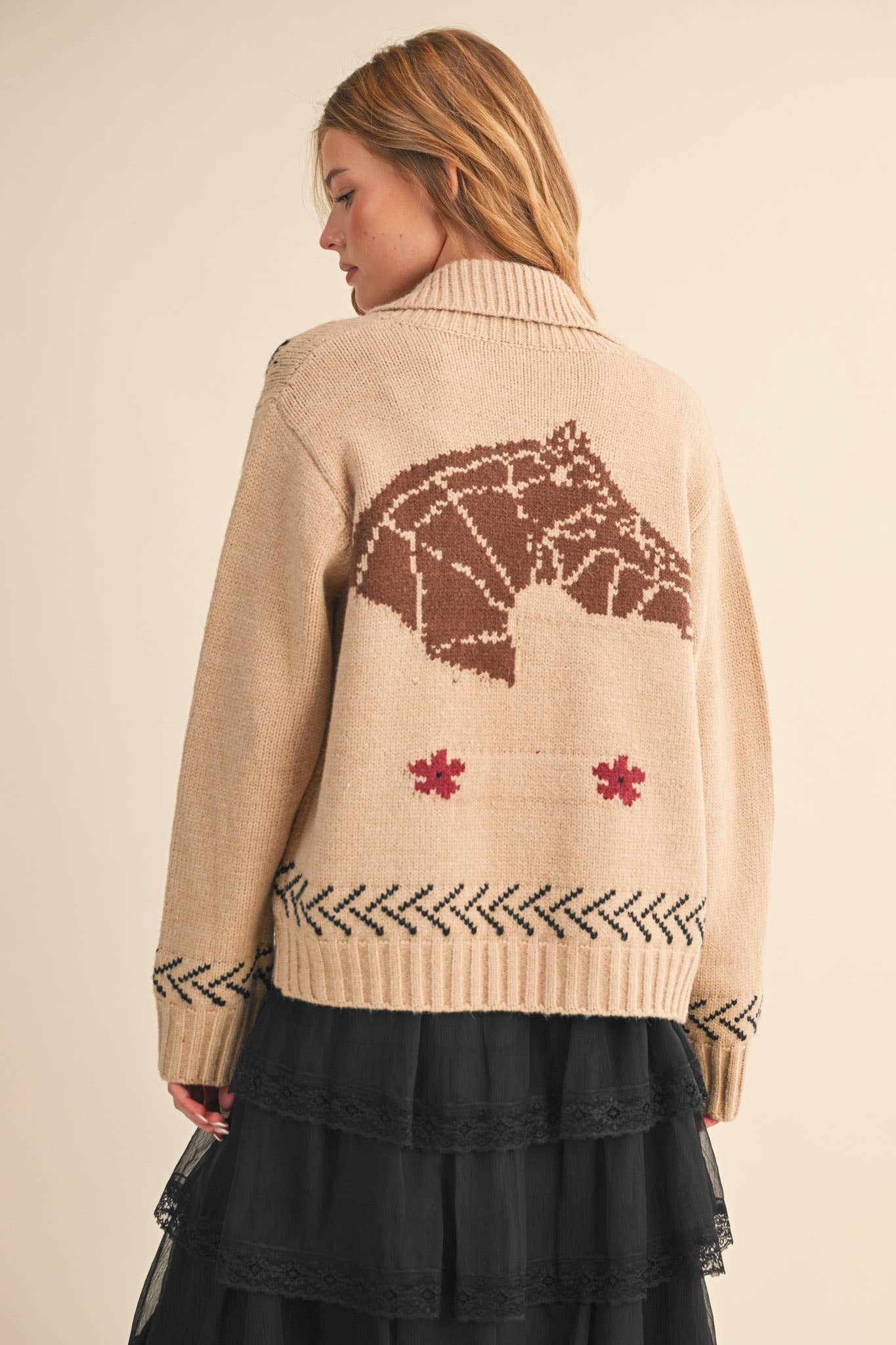 The Mesa Horse Zip Cardigan
