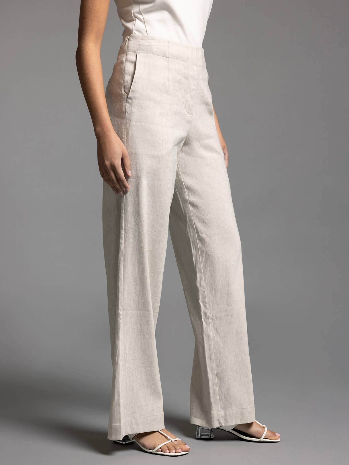 The Jane Straight Cut Linen Pants in Black or Oatmeal