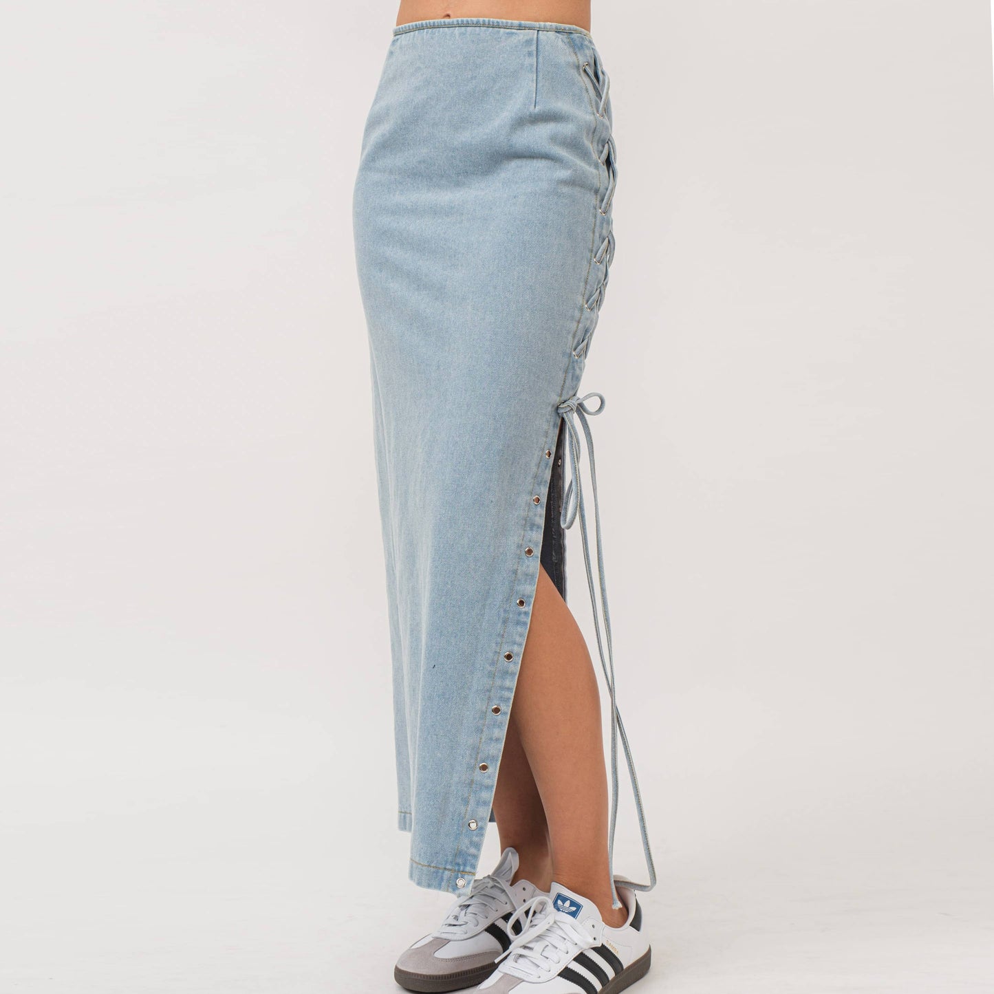 The Esme Lace Up Maxi Skirt