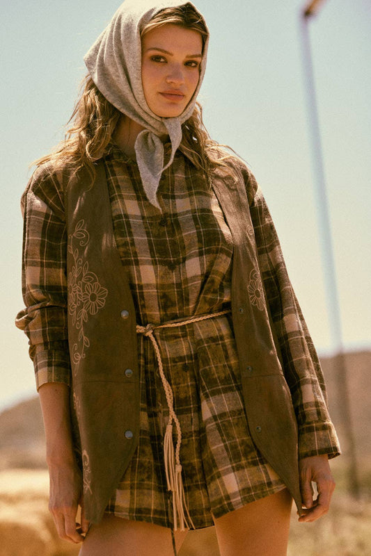 The Saddle Creek Plaid Romper