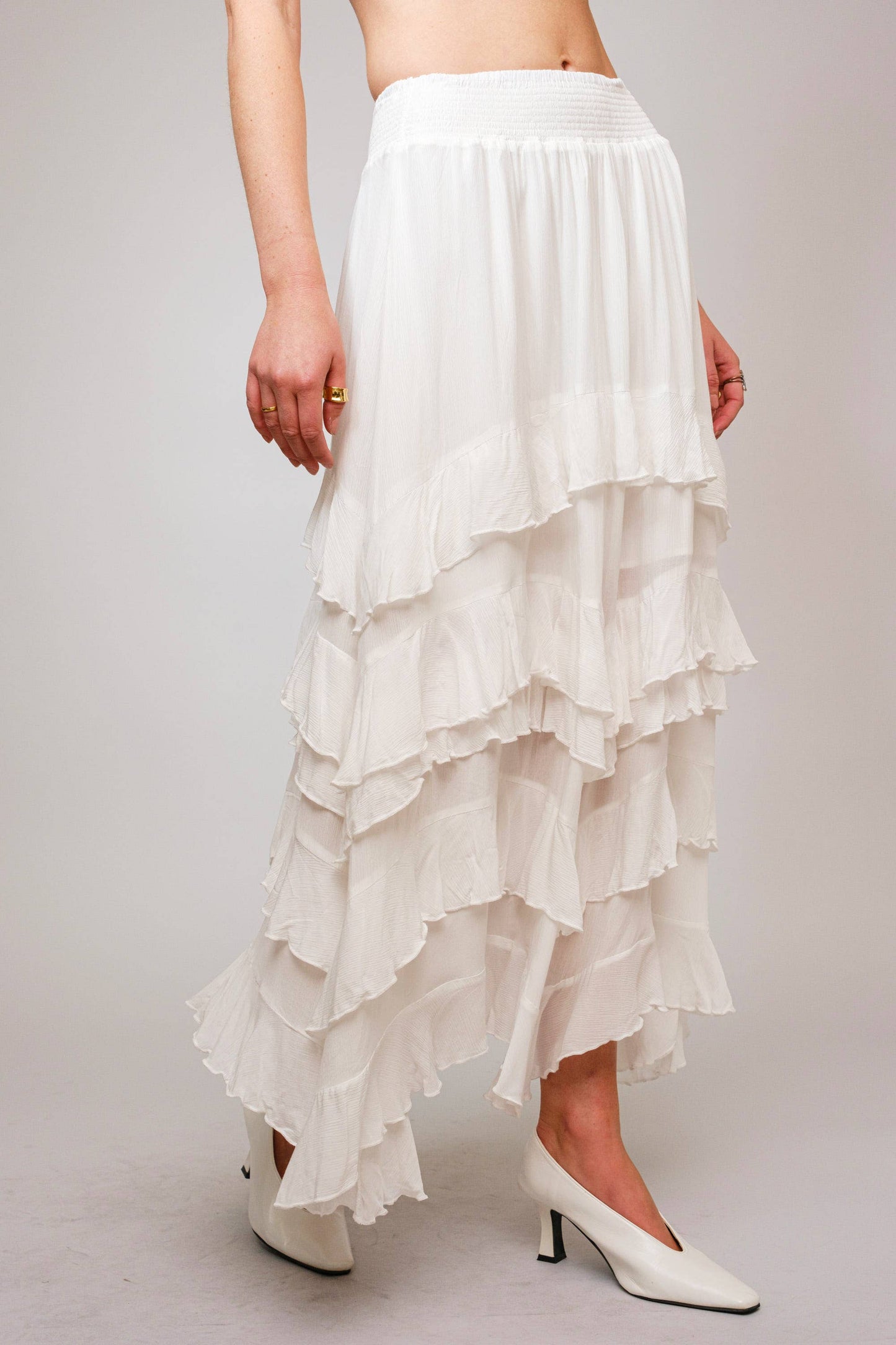 The Dani Crinkle Smocked Waist Maxi Skirt