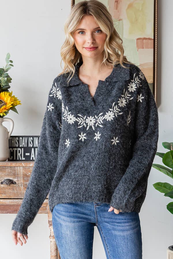 The Hadley Floral Knit Sweater