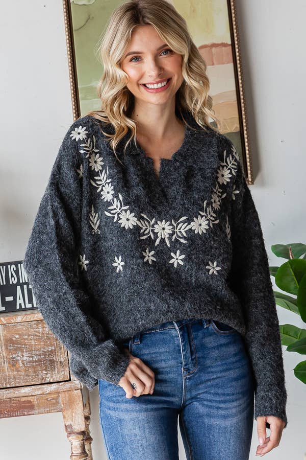 The Hadley Floral Knit Sweater
