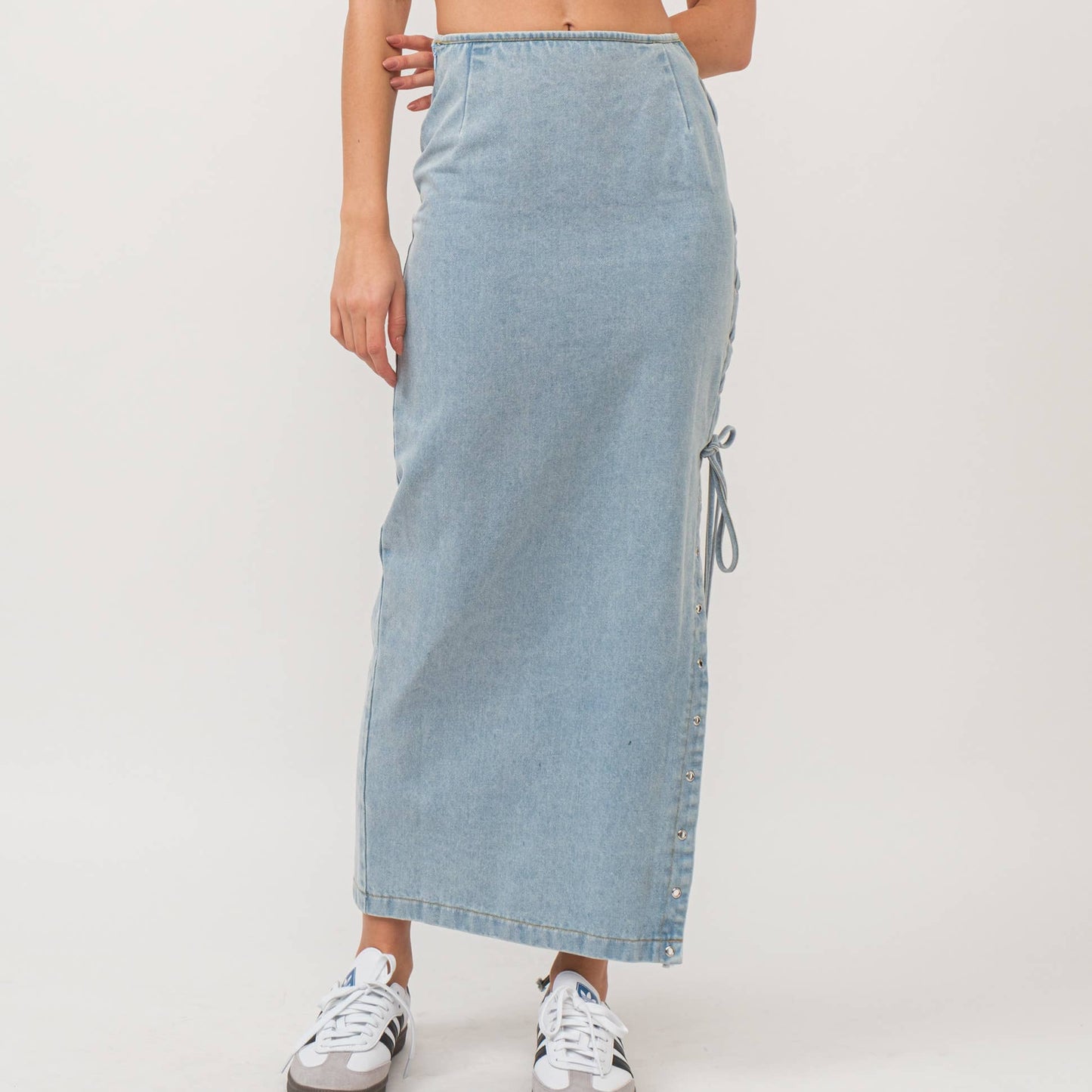 The Esme Lace Up Maxi Skirt