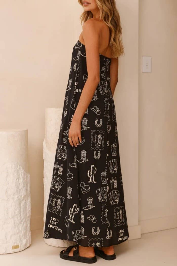 Long Live Cowgirls Strapless Maxi Dress